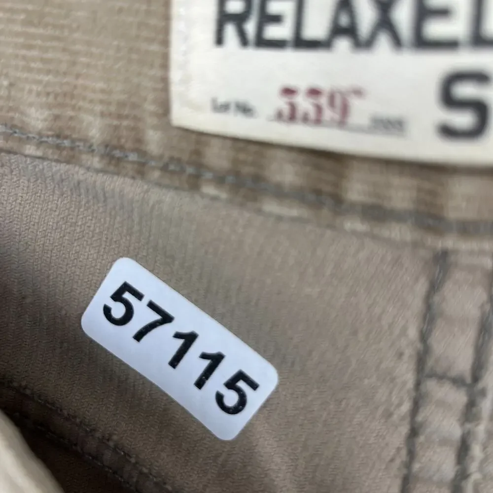 LEVIS Pants Mens 33x34 559 Corduroy Relaxed Straight Chino Cotton Blend Tan